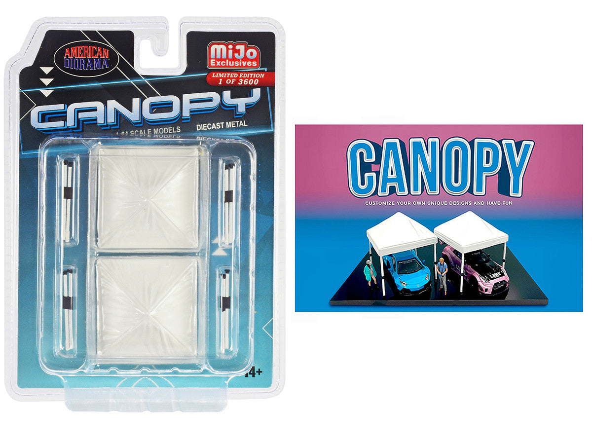 Canopy 2 Piece Set White Limited Edition to 3600 pieces Worldwide 1/64 Scale Models by American Diorama-0