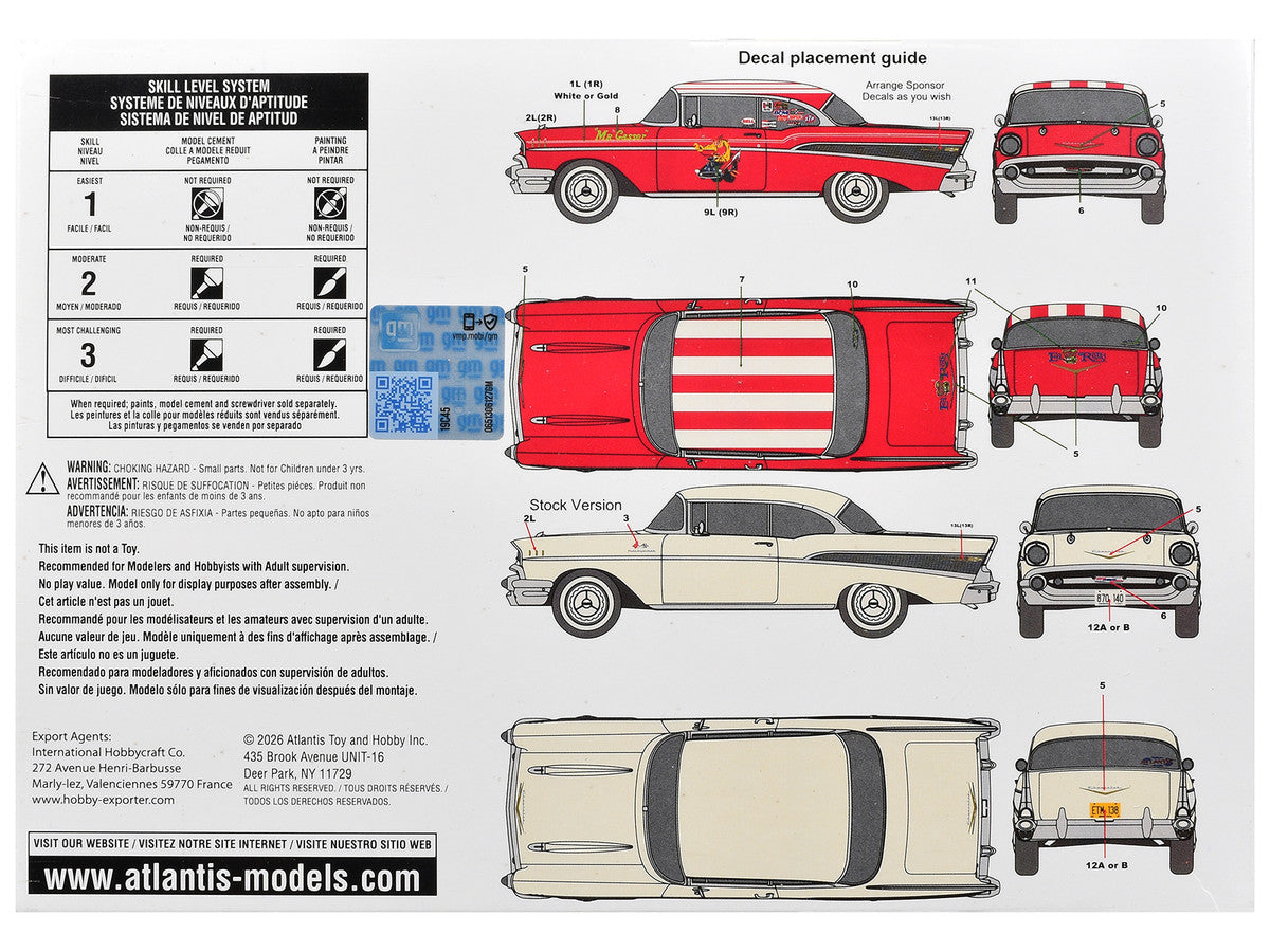 Skill 3 Model Kit 1957 Chevrolet Bel Air Hardtop 1/25 Scale Model by Atlantis-3