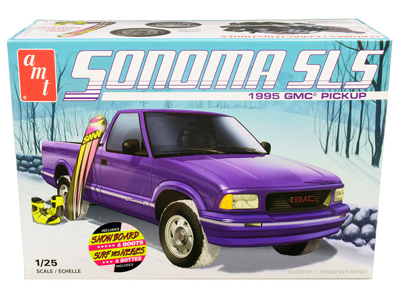 Skill 2 Model Kit 1995 GMC Sonoma SLS Pickup Truck with Snowboard and Boots 1/25 Scale Model by AMT-0