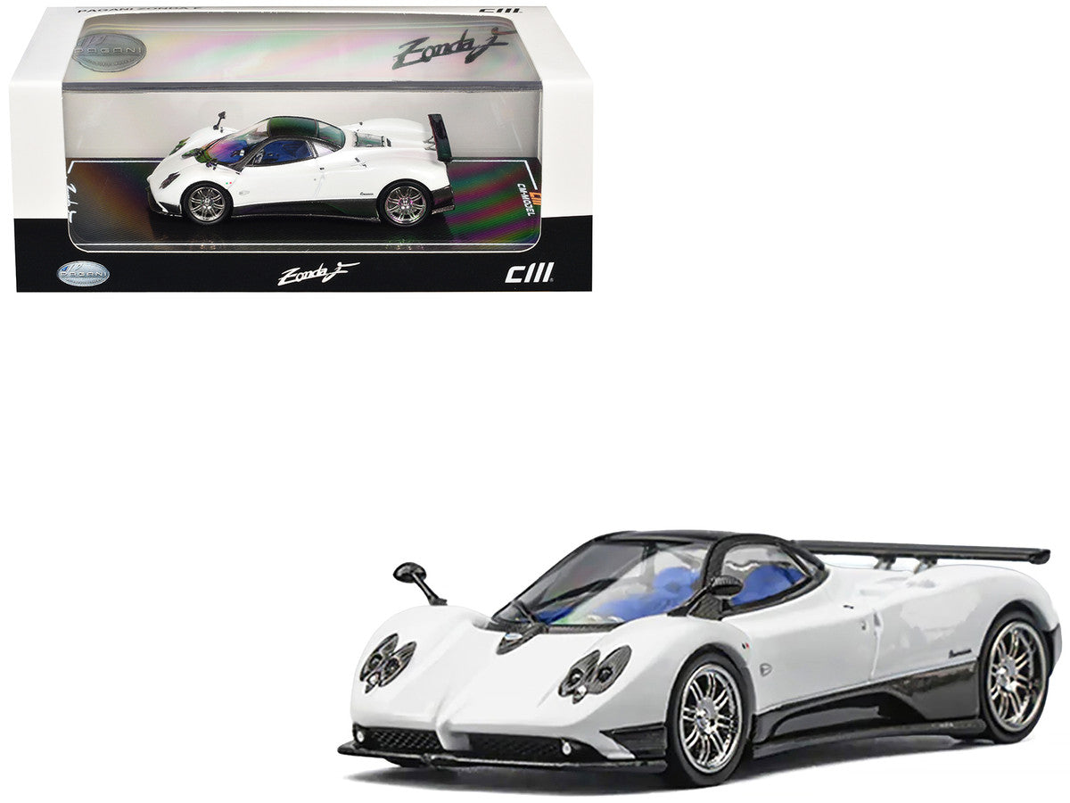 Pagani Zonda F Pearl White with Black Top 1/64 Diecast Model Car by CM Model-4