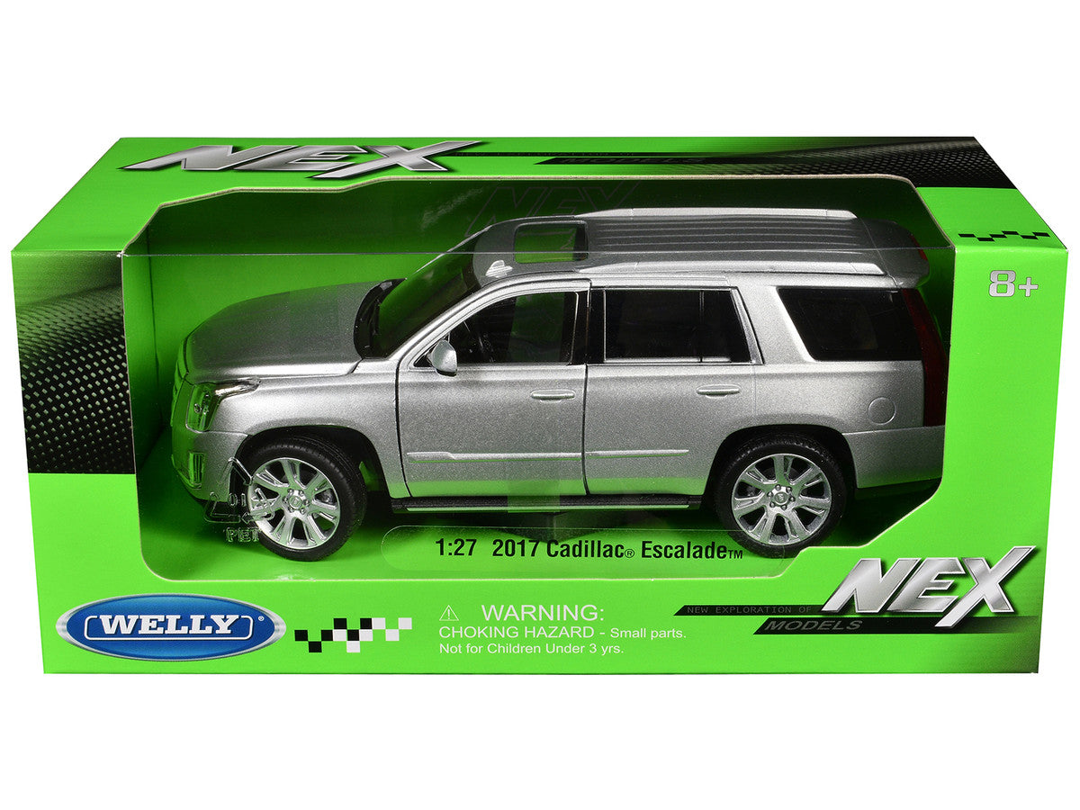 2017 Cadillac Escalade with Sunroof Silver Metallic 1/24-1/27 Diecast Model Car by Welly-2