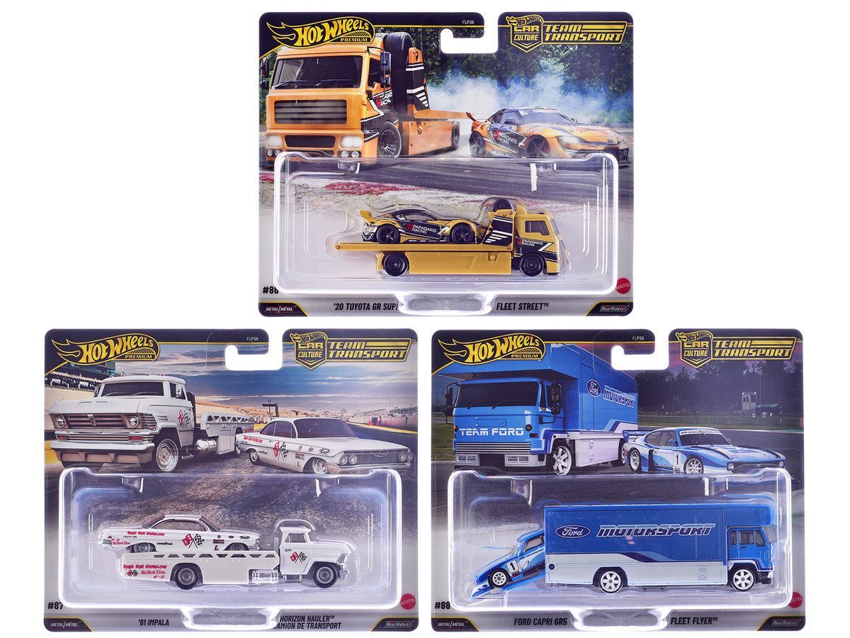 "Team Transport" 3 piece Set J 2025 "Car Culture" Series Diecast Model Cars by Hot Wheels-3