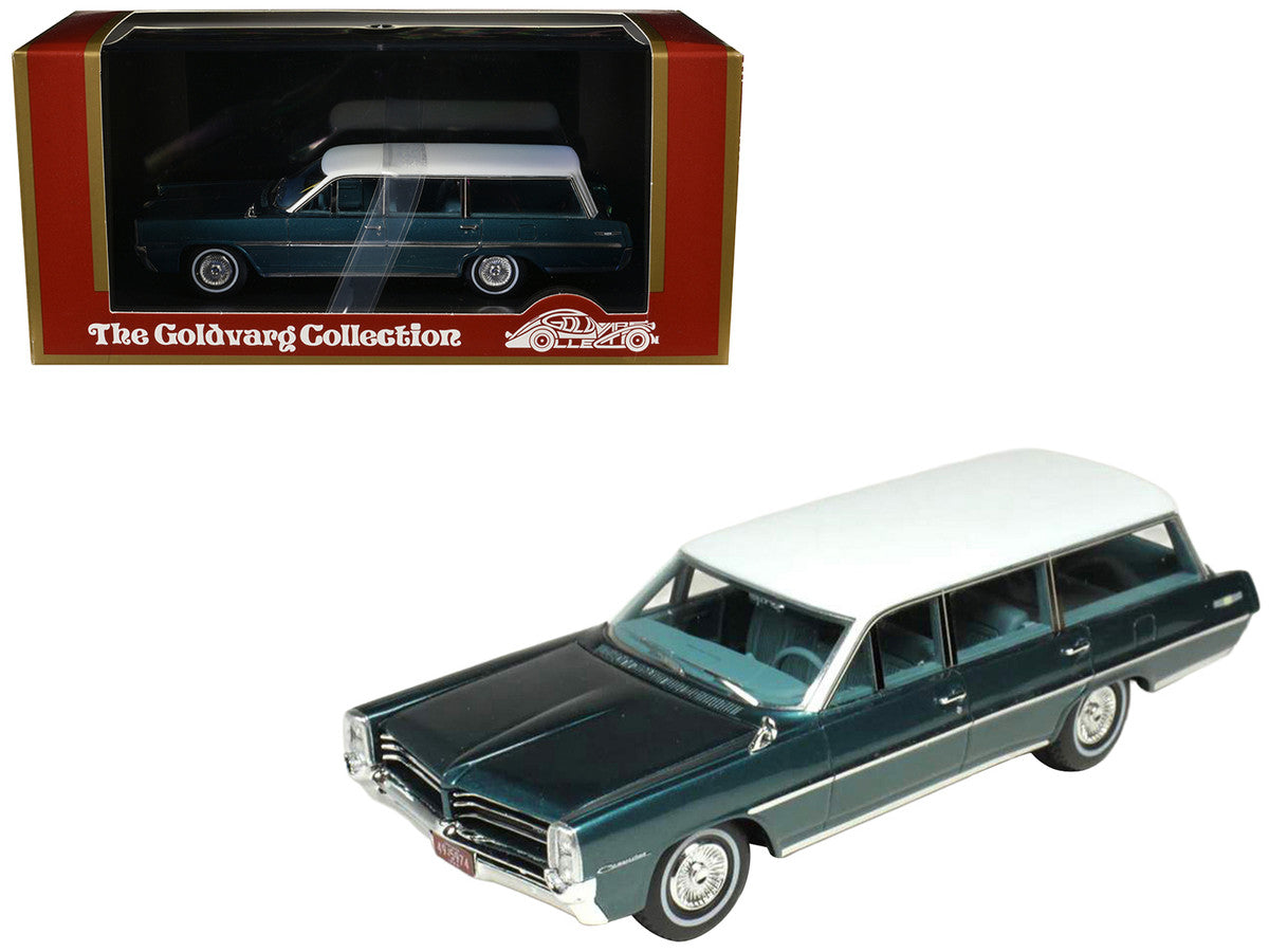 1964 Pontiac Safari Gulfstream Aqua Metallic with White Top and Blue Interior Limited Edition to 200 pieces Worldwide 1/43 Model Car by Goldvarg Collection-2