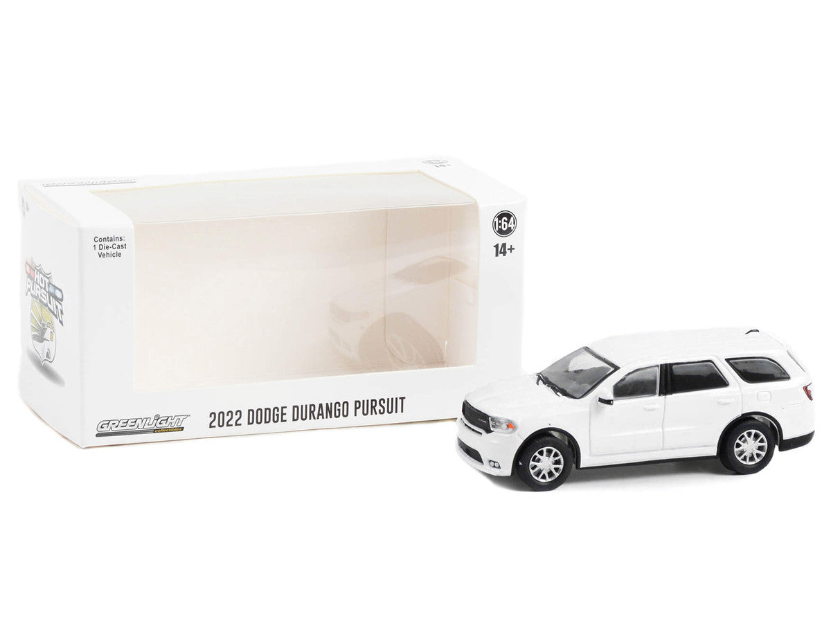 2022 Dodge Durango Pursuit Police Car White "Hot Pursuit" "Hobby Exclusive" Series 1/64 Diecast Model Car by Greenlight-2