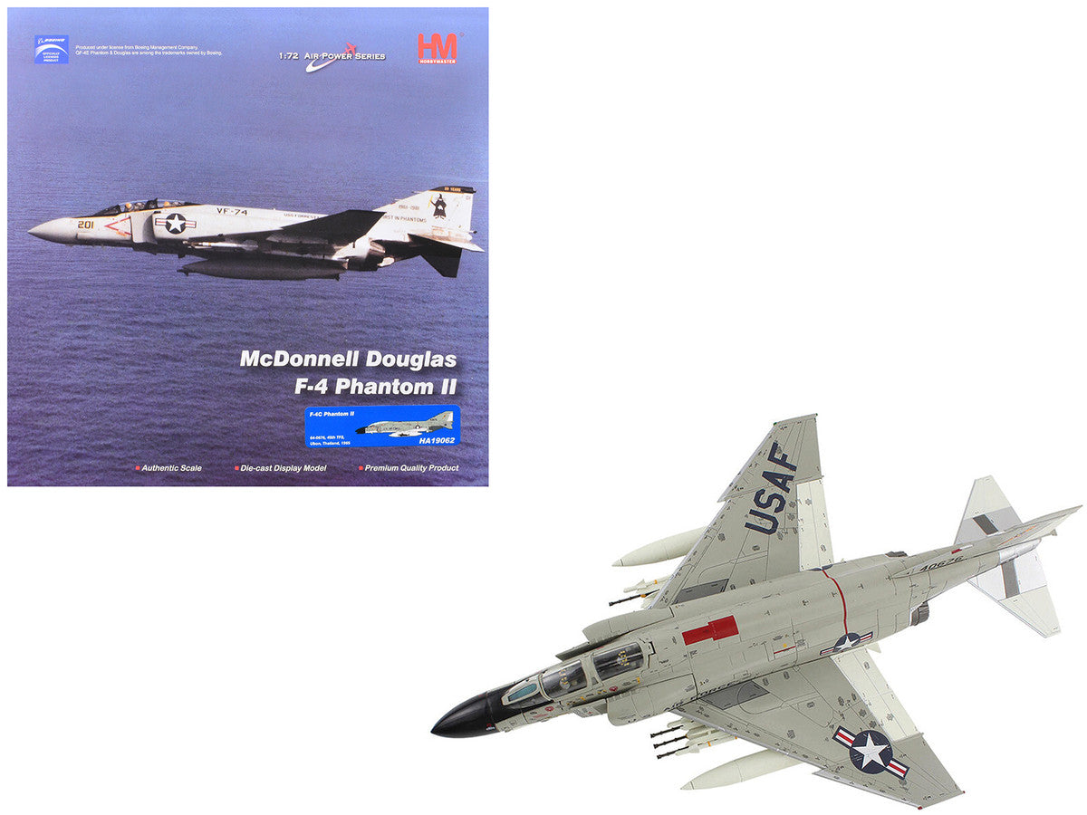 McDonnell Douglas F-4C Phantom II Fighter-Bomber Aircraft "45th TFS Ubon Thailand" (1965) United States Air Force "Air Power Series" 1/72 Diecast Model by Hobby Master-4