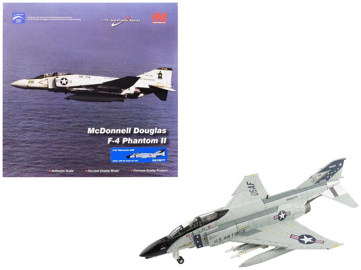 McDonnell Douglas F-4D Phantom II Fighter-Bomber Aircraft "65608 148th Fighter-Interceptor Group Minnesota Air National Guard Duluth International Airport" (1984) United States Air Force "Air Power Series" 1/72 Diecast Model by Hobby Master-4