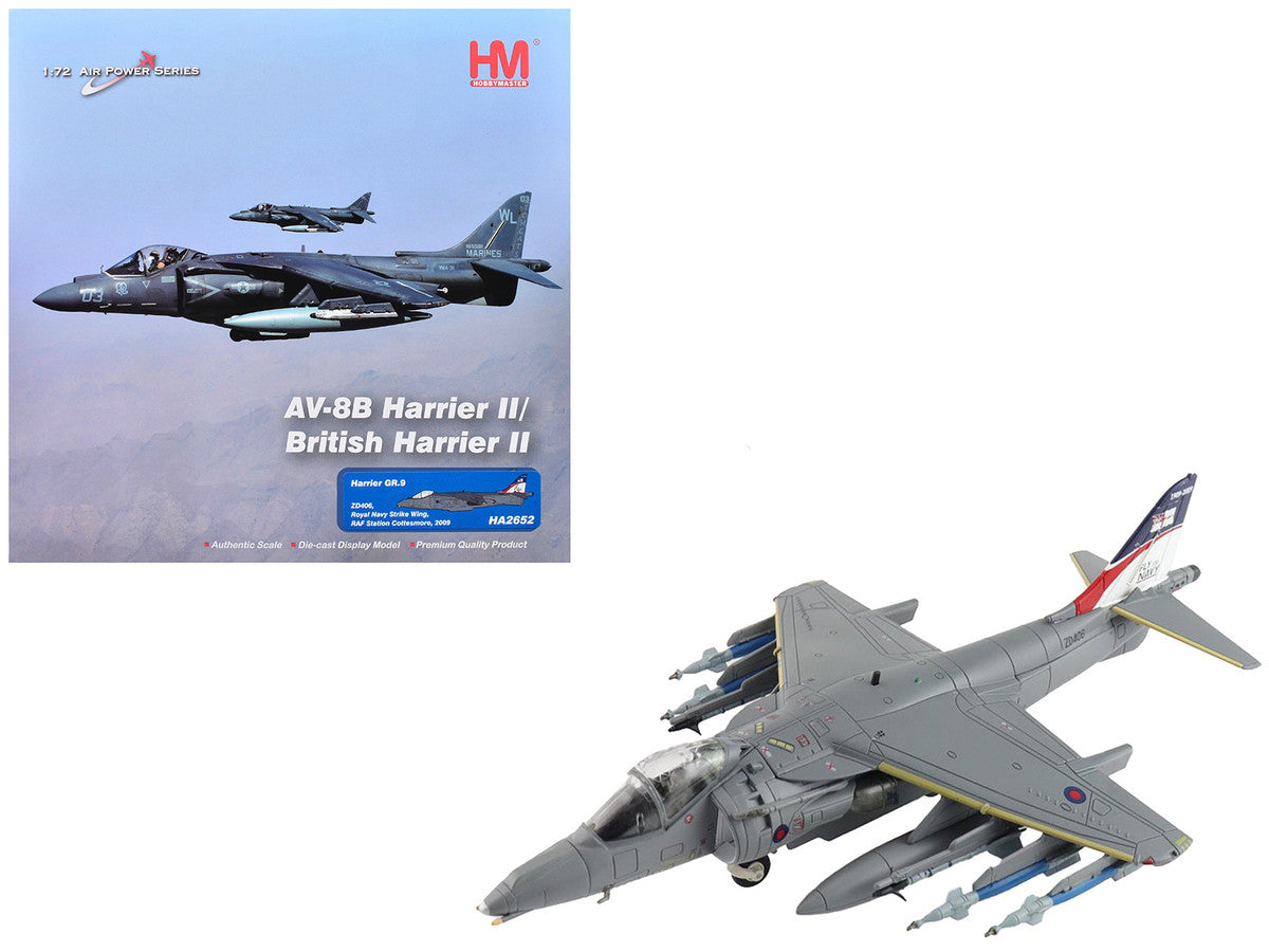 British Aerospace Harrier GR.9 Aircraft "ZD406 Royal Navy Strike Wing RAF Station Cottesmore" (2009) British Royal Air Force/Navy "Air Power Series" 1/72 Diecast Model by Hobby Master-4