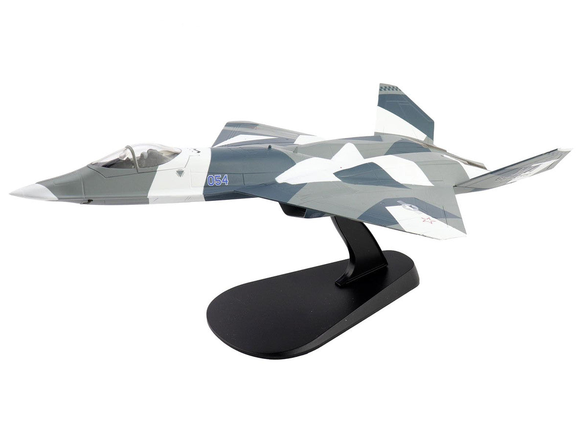 Northrop F-23 Black Widow II Stealth Fighter Aircraft Blue 054 Su-57 Aggressor What If Scheme 65th AGRS Nellis AFB United States Air Force Air Power Series 1/72 Diecast Model by Hobby Master-4