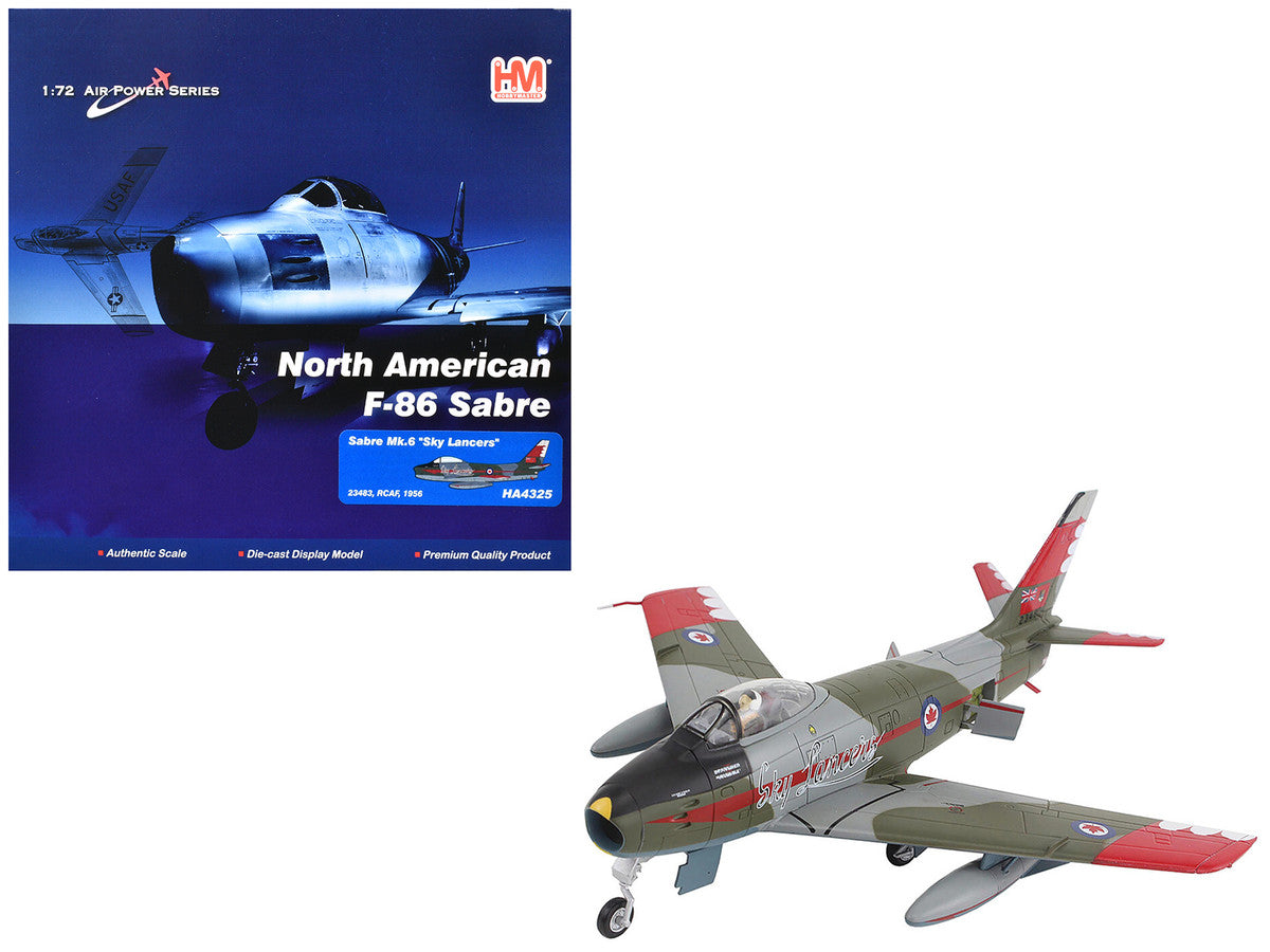 Canadair Sabre Mk.6 Fighter Aircraft "Sky Lancers" (1956) Royal Canadian Air Force "Air Power Series" 1/72 Diecast Model by Hobby Master-4