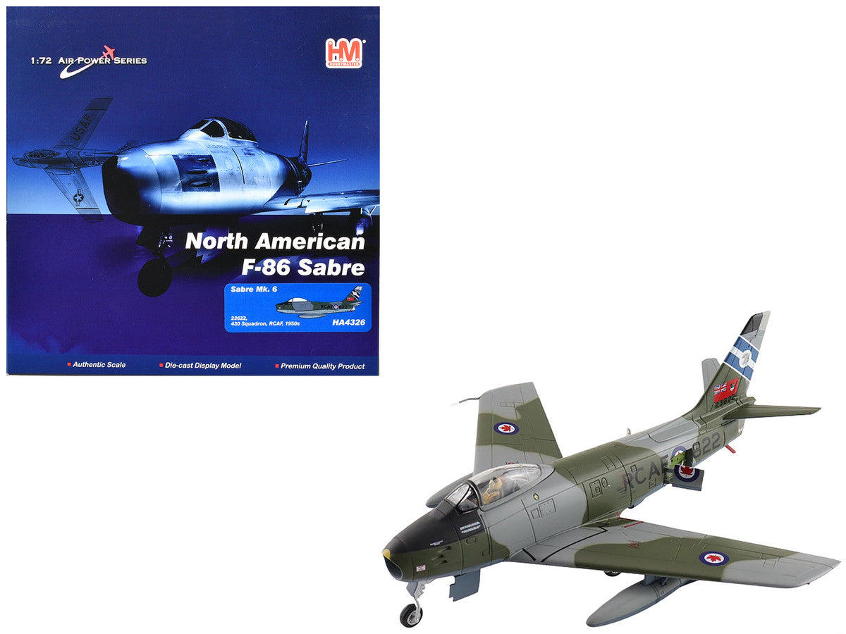 Canadair Sabre Mk.6 Fighter Aircraft "23622 430 Squadron" (1950s) Royal Canadian Air Force "Air Power Series" 1/72 Diecast Model by Hobby Master-4