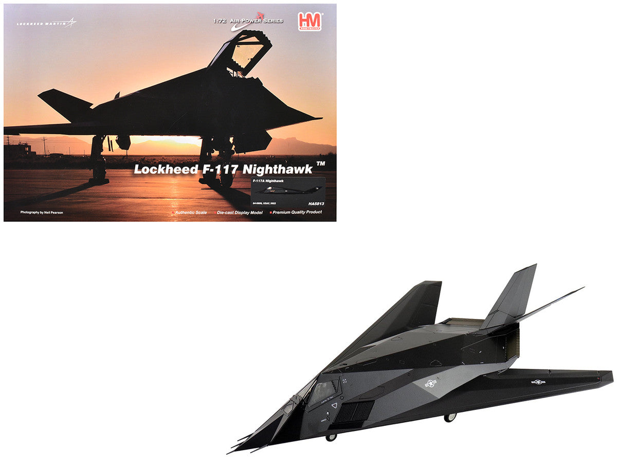 Lockheed F-117A Nighthawk Stealth Aircraft "84-0809" (2022) United States Air Force "Air Power Series" 1/72 Diecast Model by Hobby Master-4