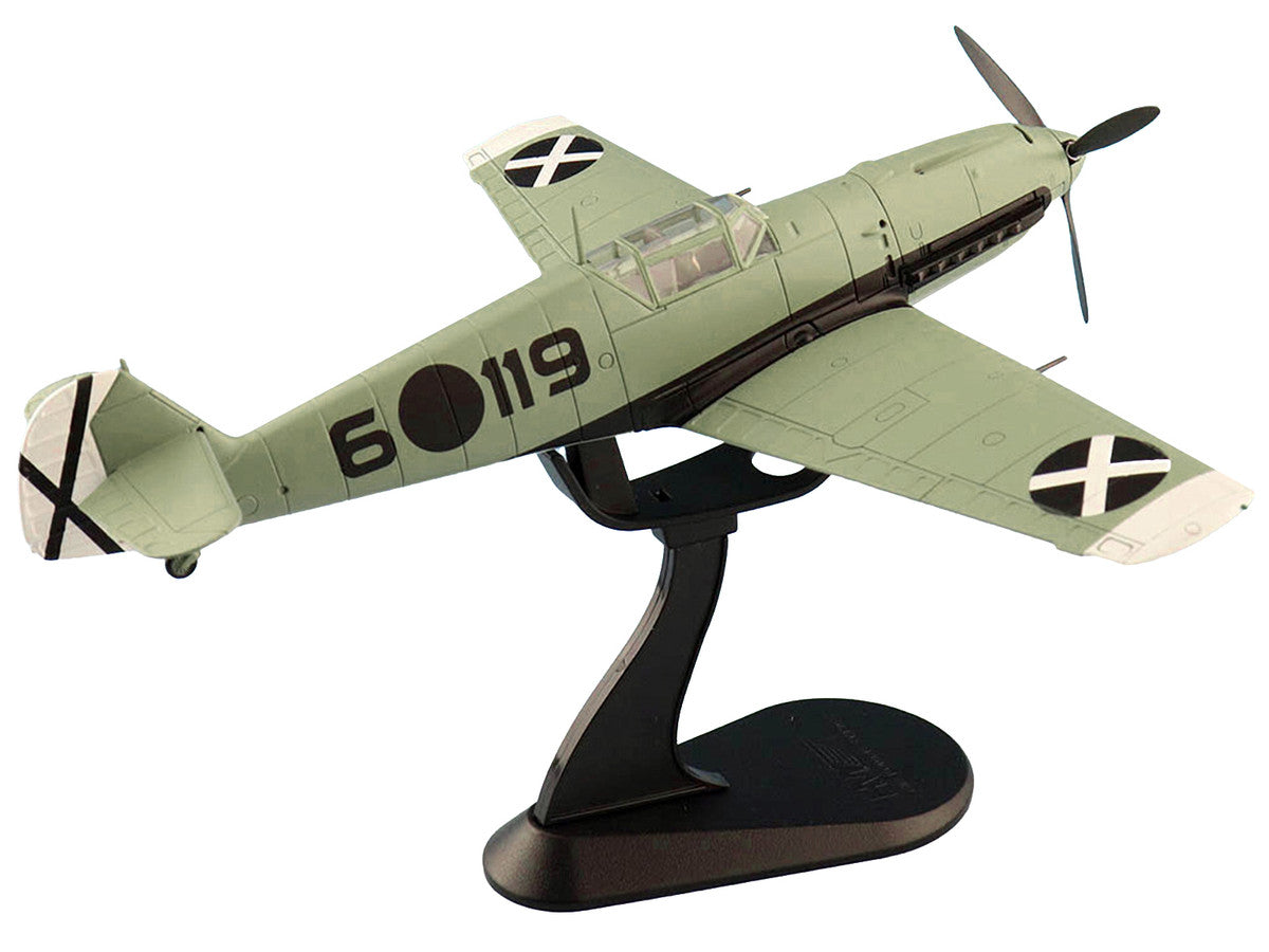 Messerschmitt BF 109E-3 Fighter Aircraft "Hauptmann Siebelt Reents Spanish Civil War" (1939) "Air Power Series" 1/48 Diecast Model by Hobby Master-4
