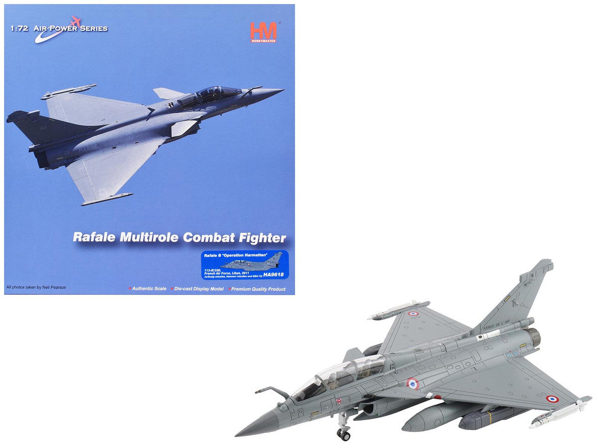 Dassault Rafale B Fighter Aircraft "113-IE/330 Libya" (2011) French Air Force "Air Power Series" 1/72 Diecast Model by Hobby Master-4