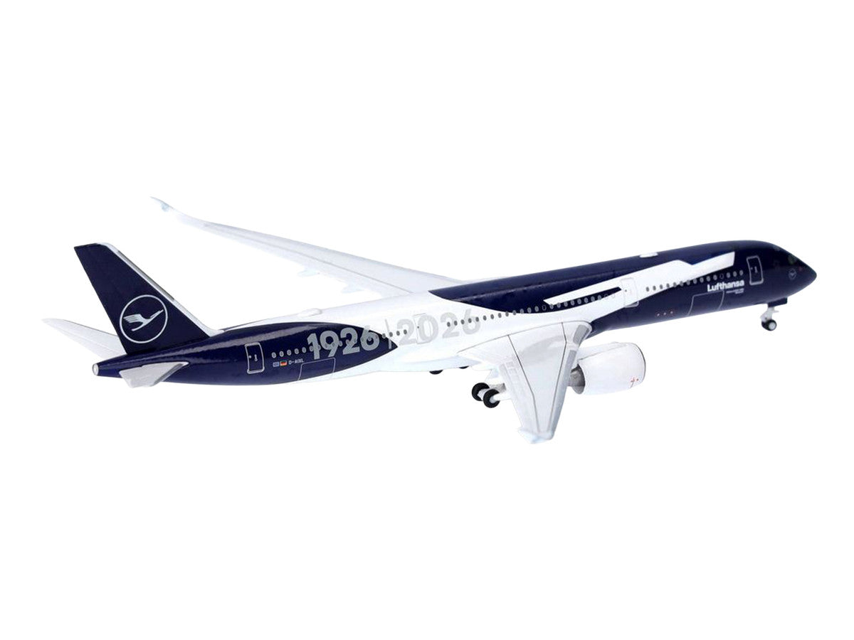 Airbus A350-900 Commercial Aircraft "Lufthansa 100 Years" (D-AIXL) Blue with Graphics 1/500 Diecast Model Airplane by Herpa-3