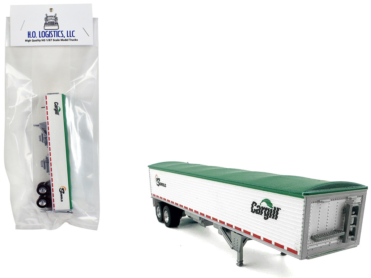 Covered Grain Trailer White with Green Tarp "SunGlo - Cargill" 1/87 (HO) Plastic Model Car by HO Logistics-4