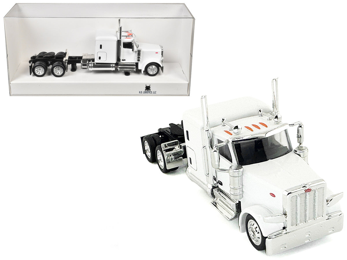 Peterbilt 589 Truck with 72 Inch Sleeper White 1/87 (HO) Plastic Model Car by HO Logistics-2
