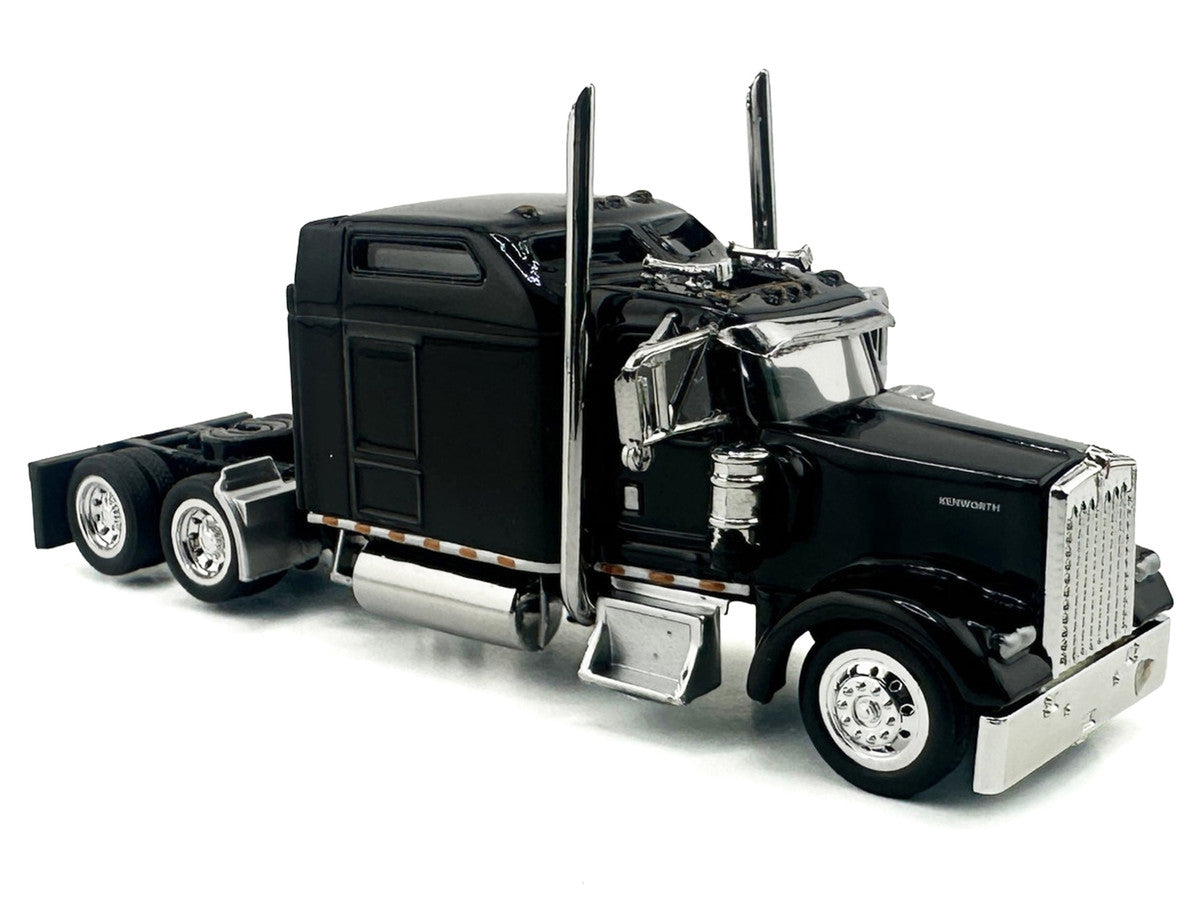 Kenworth W900L Truck Tractor with Sleeper Cab Black 1/87 (HO) Scale Plastic Model Car by HO Logistics-2