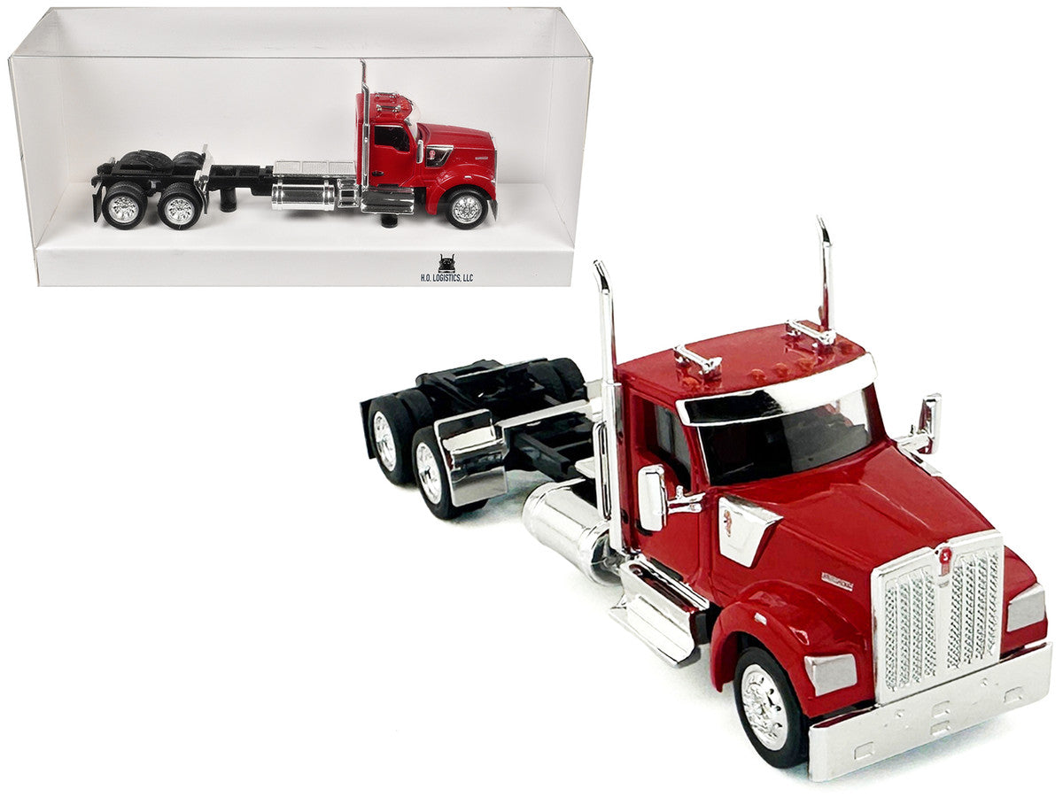 Kenworth W990 2-Axel Day Cab Red 1/87 (HO) Plastic Model Car by HO Logistics-2
