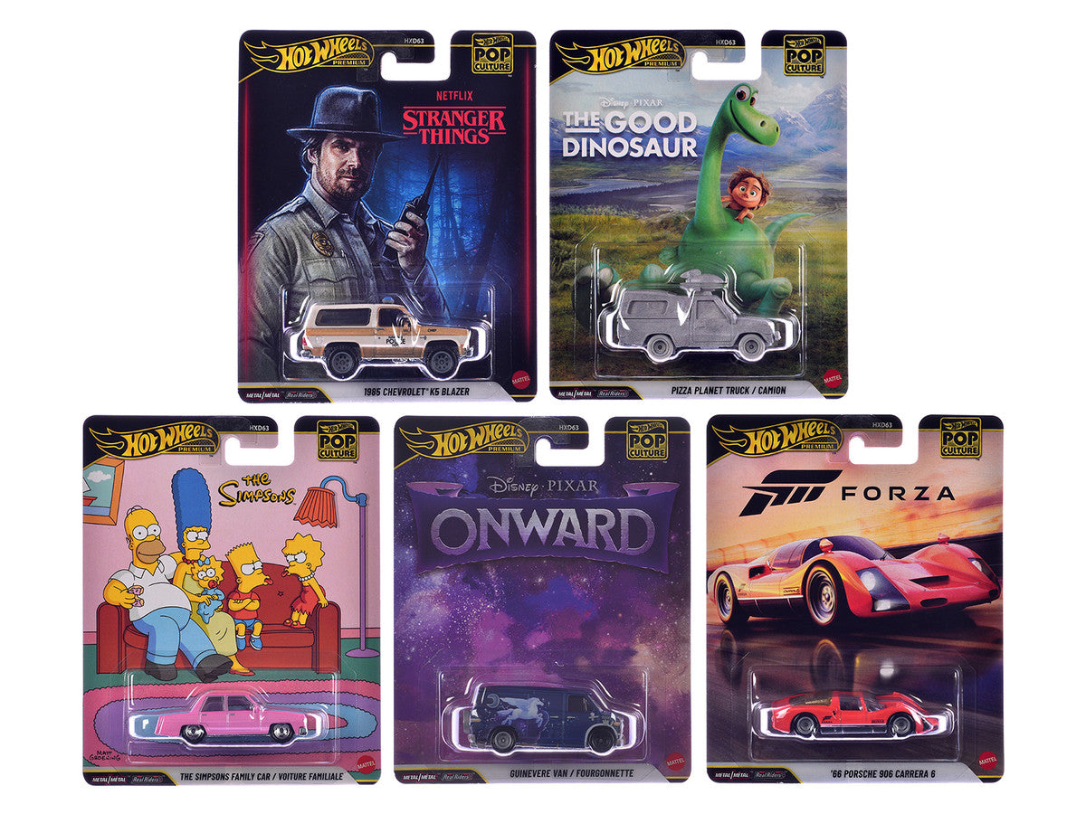 "Pop Culture 2026" 5 piece Set S "Premium Series" Diecast Model Cars by Hot Wheels-0