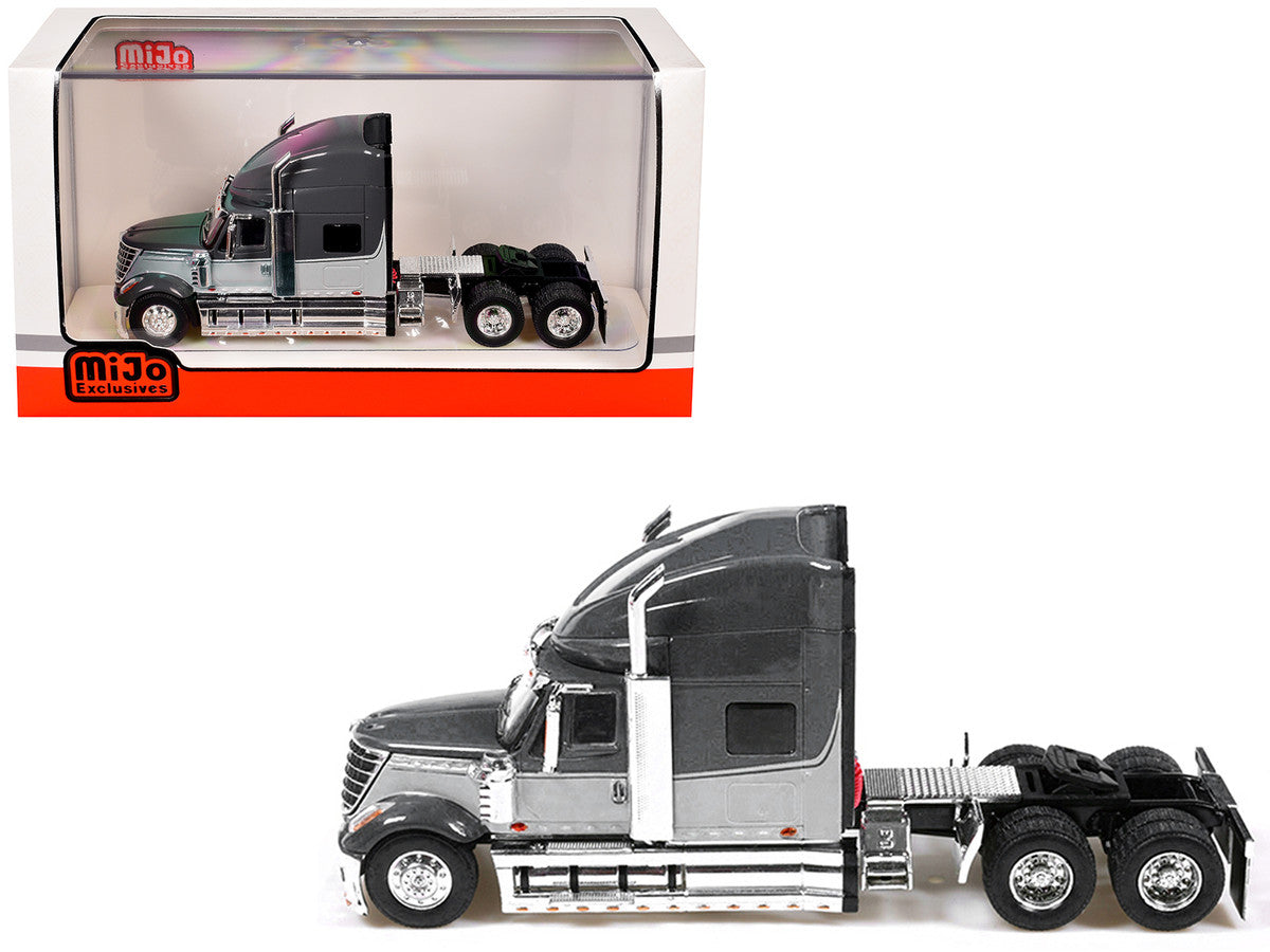 2010 International Lonestar Truck Tractor Gray and Light Gray Two-Tone 1/64 Diecast Model by IXO Models-2