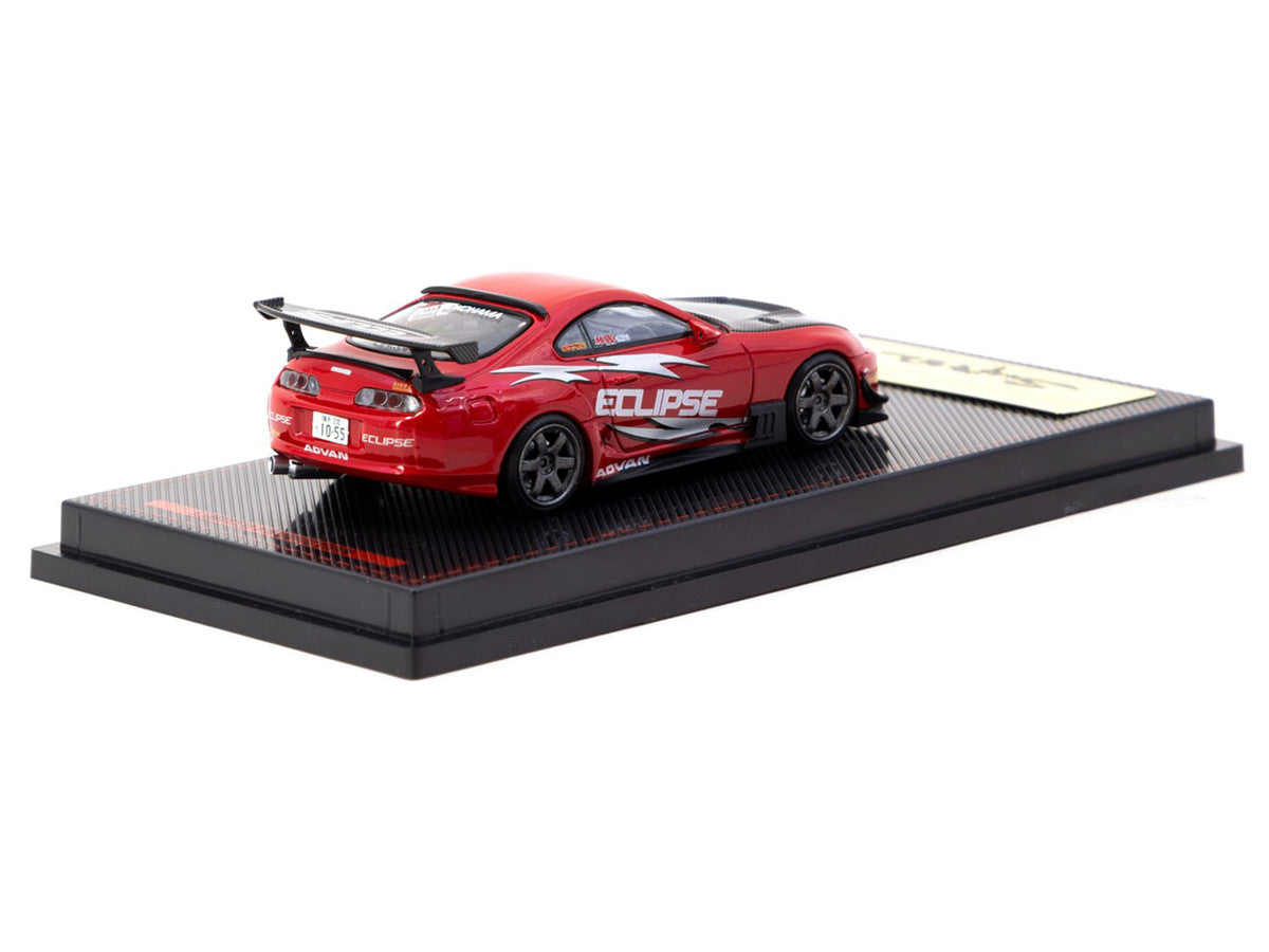 Toyota Supra (JZA80) RZ RHD (Right Hand Drive) "Eclipse Racing Concept" Red with Carbon Hood 1/64 Diecast Model Car by Ignition Model-2