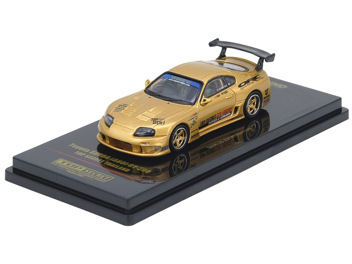 Toyota Supra (A80) "Top Secret Thailand" GT300 RHD (Right Hand Drive) Gold Metallic "Tokyo Auto Salon Kuala Lumpur 2025 Event Exclusive" 1/64 Diecast Model Car by Inno Models-4
