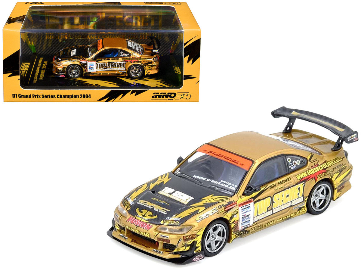 Nissan "Top Secret" Silvia (S15) RHD (Right Hand Drive) Ryuji Miki - Champion "D1 Grand Prix" (2004) 1/64 Diecast Model Car by Inno Models-4