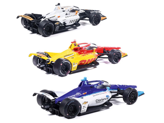 "109th Indianapolis 500" (2025) Podium Set of 3 IndyCars 1/64 Diecast Model Cars by IXO Models-1