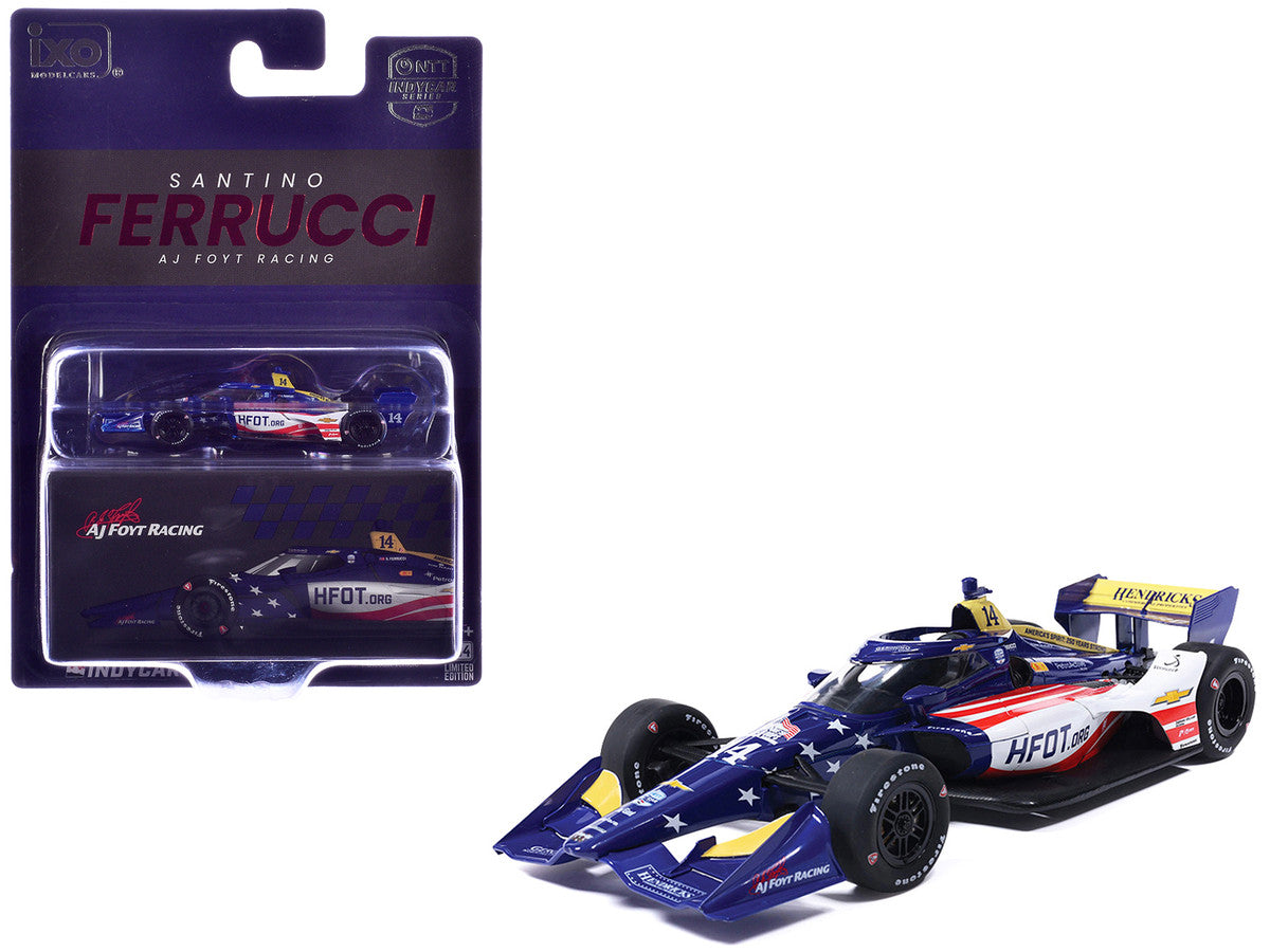 Dallara IndyCar #14 Santino Ferrucci "HFOT.Org" AJ Foyt Racing (Road Course Configuration) "NTT IndyCar Series" (2026) 1/64 Diecast Model Car by IXO Models-4