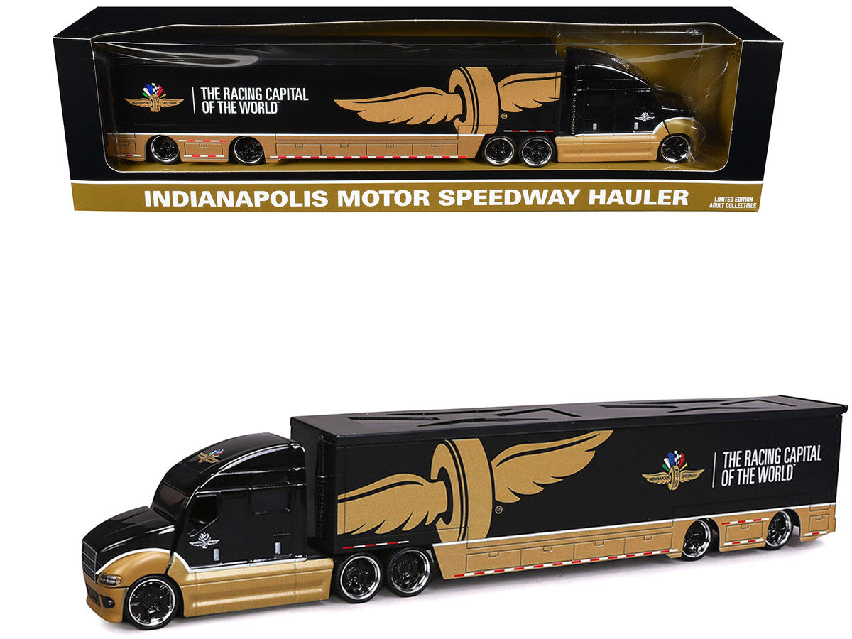Indianapolis Motor Speedway Hauler Black and Gold 1/64 Diecast Model Car by IXO Models-3