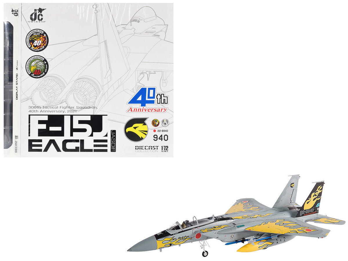 Mitsubishi F-15J Eagle Fighter Aircraft "306th Tactical Fighter Squadron 40th Anniversary" (2021) JASDF (Japan Air Self-Defense Force) 1/72 Diecast Model by JC Wings-4