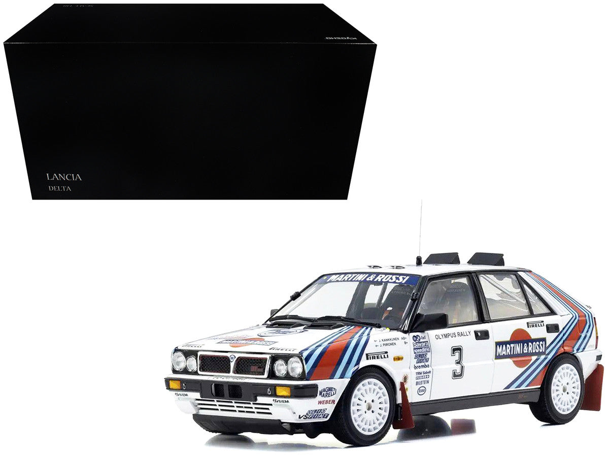 Lancia Delta HF 4WD #3 Juha Kankkunen - Juha Piironen "Martini Racing" Winner "Olympus Rally" (1987) 1/18 Diecast Model Car by Kyosho-4