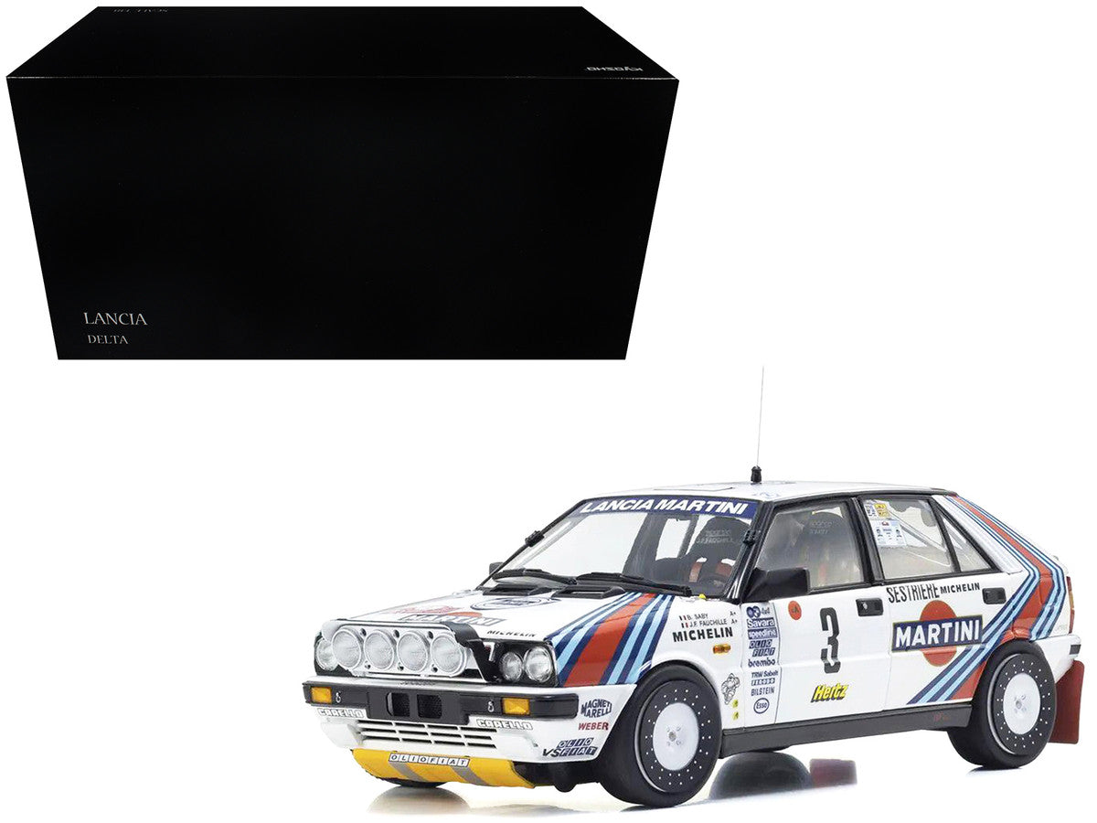 Lancia Delta HF 4WD #3 Bruno Saby - Jean-Francois Fauchille "Martini Racing" Winner "Rally Monte Carlo" (1988) 1/18 Diecast Model Car by Kyosho-4