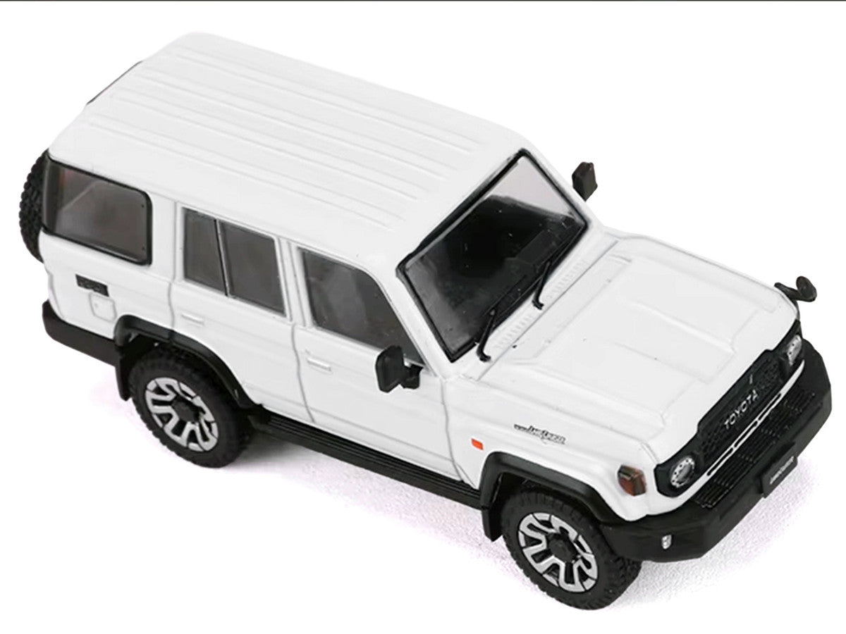 Toyota Land Cruiser (J76) RHD (Right Hand Drive) White 1/64 Diecast Model Car by GCD-2