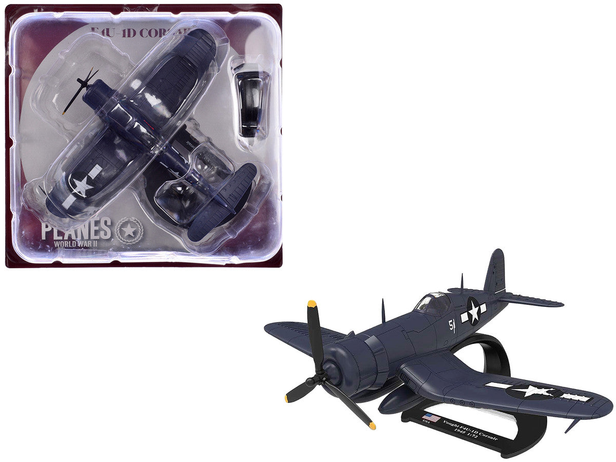Vought F4U-1D Corsair Fighter Aircraft "Robert Wade VMF-323 Death Rattlers Yontan Airfield Okinawa" (1945) United States Marine Corps "Planes of World War II" Series 1/72 Diecast Model Airplane by Luppa-4