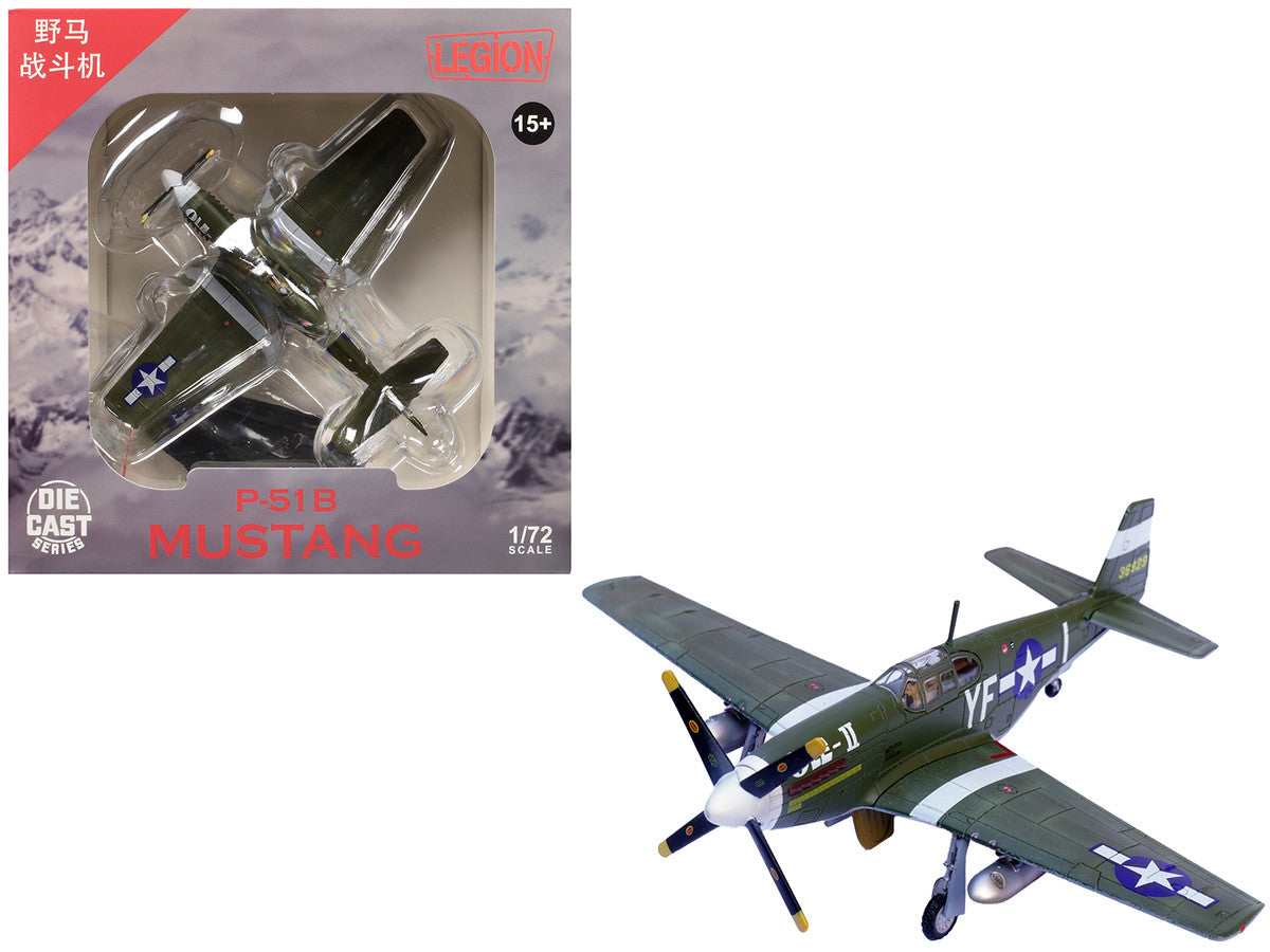 North American P-51B Mustang Aircraft "Ole-II 358th Fighter Squadron 355th Fighter Group Steeple Morden Strafers" (1944) United States Army Air Forces 1/72 Diecast Model Airplane by Legion-3