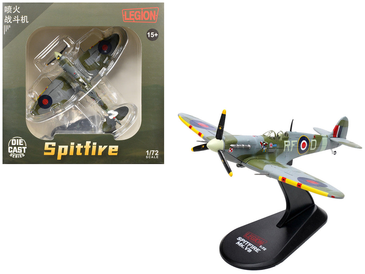 Supermarine Spitfire Mk Vb Fighter Aircraft "EN951 Ace Jan Zumbach No. 303 Polish Kosciuszko Squadron" (1943) Royal Air Force 1/72 Diecast Model by Legion-4