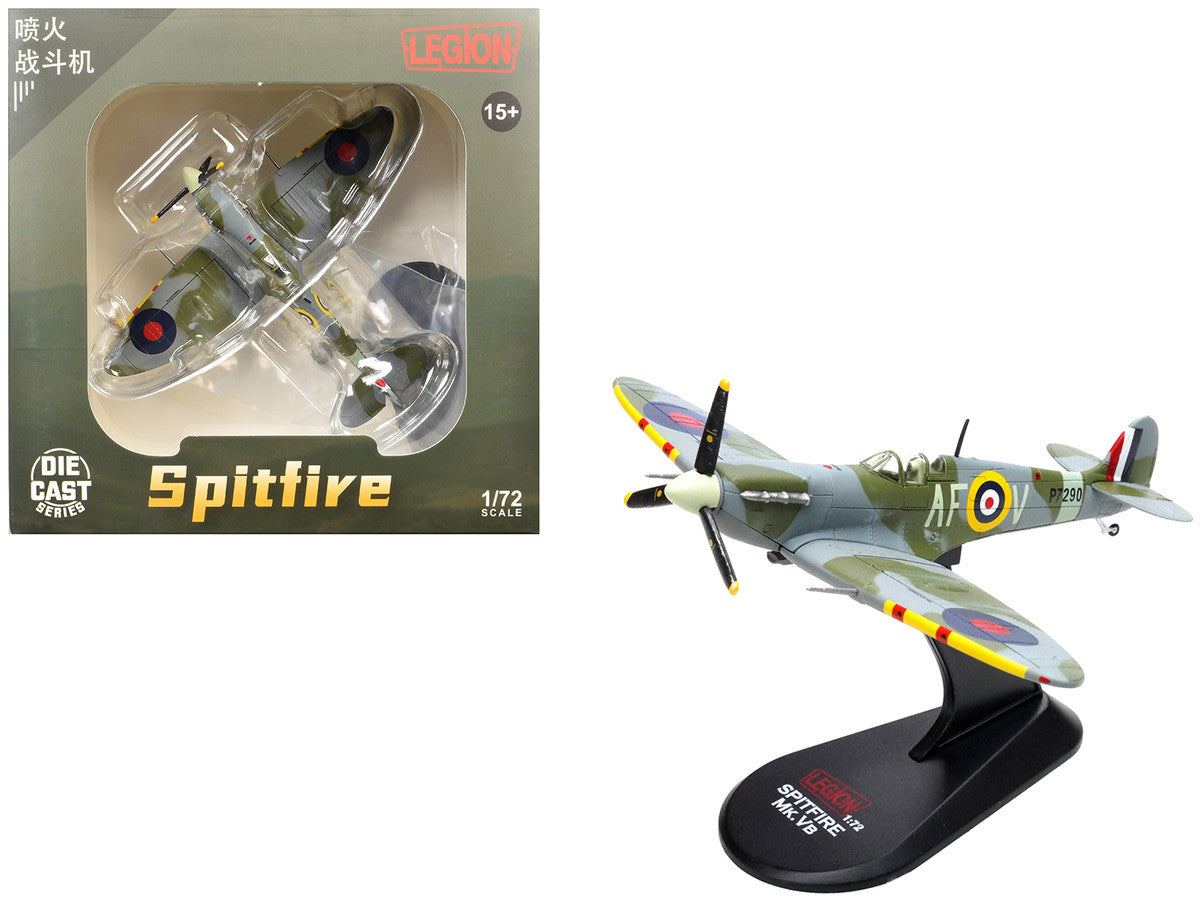 Supermarine Spitfire Mk IIa Fighter Aircraft "P7290 Air Fighting Development Unit RAF Duxford" (1942) Royal Air Force 1/72 Diecast Model by Legion-4
