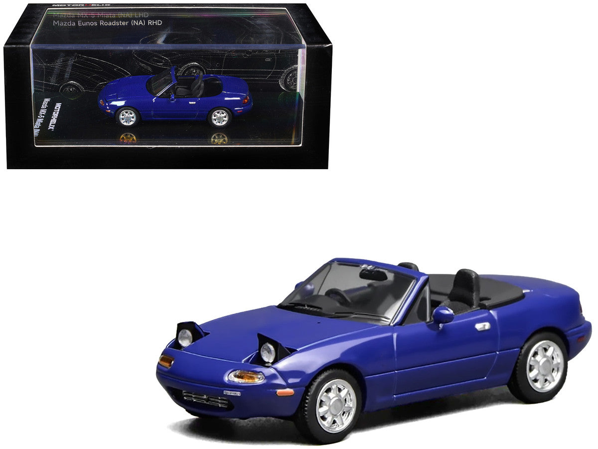 Mazda MX-5 Miata Convertible Laguna Blue 1/64 Diecast Model Car by MotorHelix-3