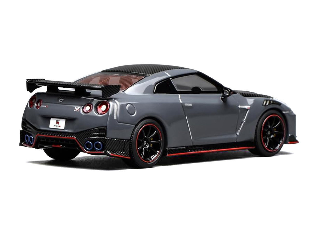 2022 Nissan GT-R Nismo (R35) RHD (Right Hand Drive) Stealth Gray with Carbon Hood and Top "Senior 64" Series 1/64 Diecast Model Car by MotorHelix-4