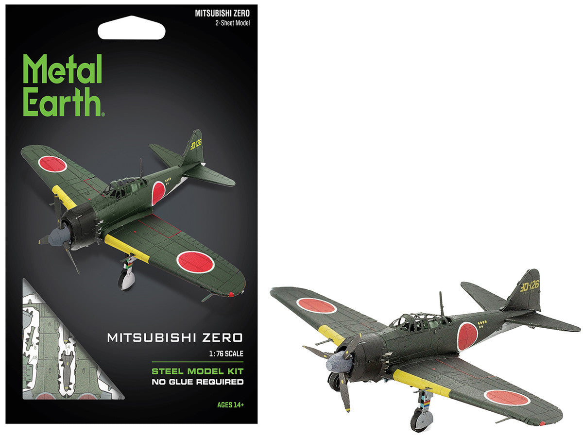 Model Kit Mitsubishi A6M Zero Fighter Aircraft "World War II" Imperial Japanese Navy (Moderate Difficulty) Steel Model by Metal Earth-4