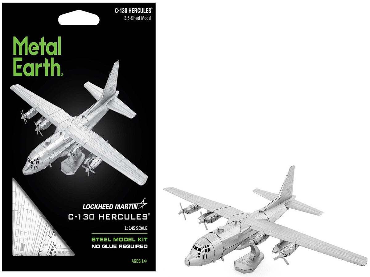 Model Kit Lockheed C-130 Hercules Transport Aircraft "United States Air Force" (Moderate Difficulty) Steel Model by Metal Earth-4