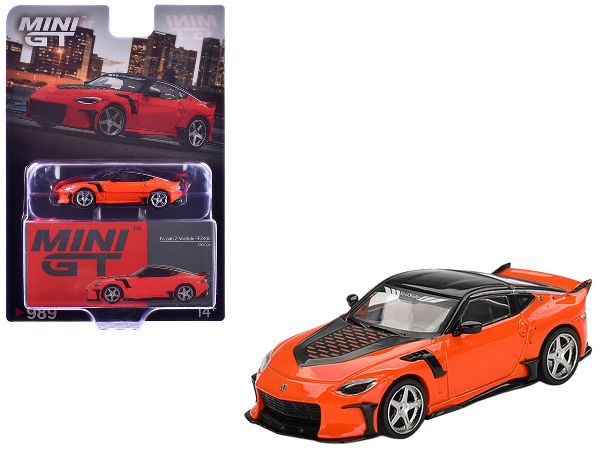 Nissan Z VeilSide FFZ400 Orange with Black Top Limited Edition 1/64 Diecast Model Car by Mini GT-2