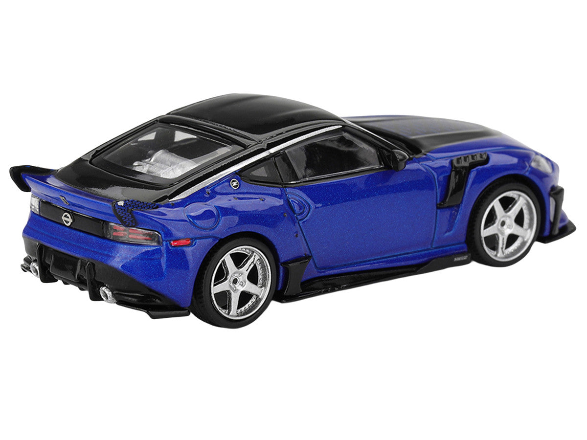 Nissan Z VeilSide FFZ400 Seiran Blue Metallic with Black Top Limited Edition 1/64 Diecast Model Car by Mini GT-3