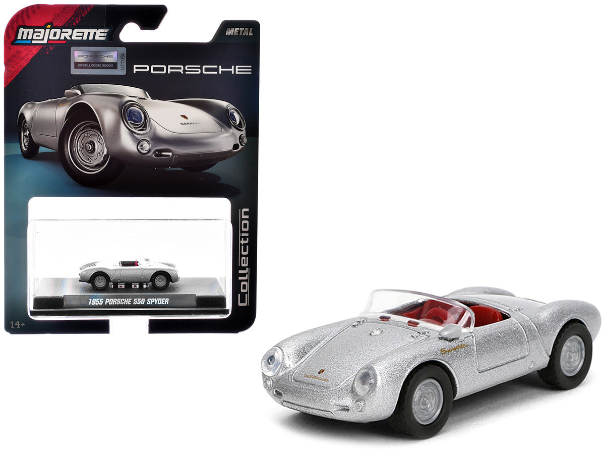 1955 Porsche 550 Spyder Silver Metallic with Red Interior "Collection" Series 1/64 Diecast Model Car by Majorette-4