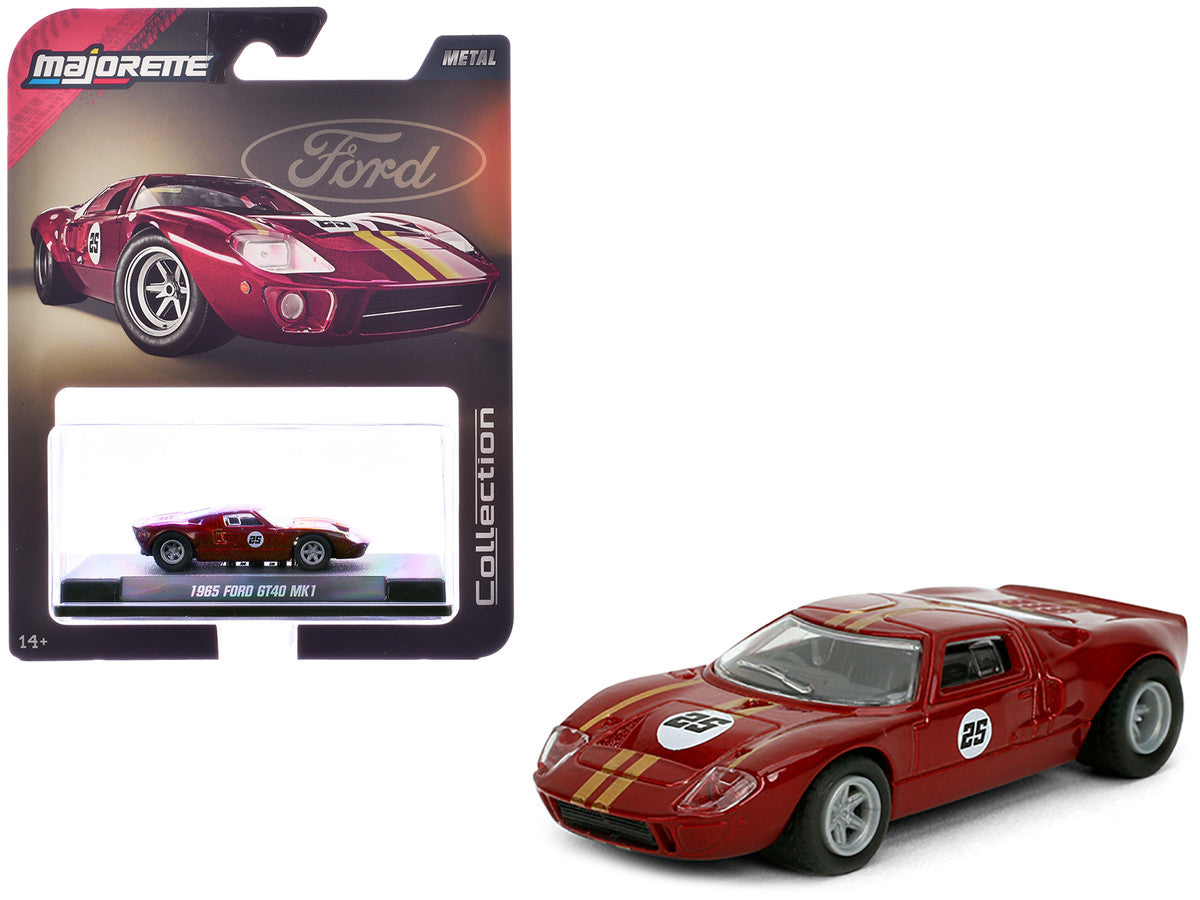 1965 Ford GT40 MK1 #25 Red Metallic with Gold Stripes "Collection" Series 1/64 Diecast Model Car by Majorette-4