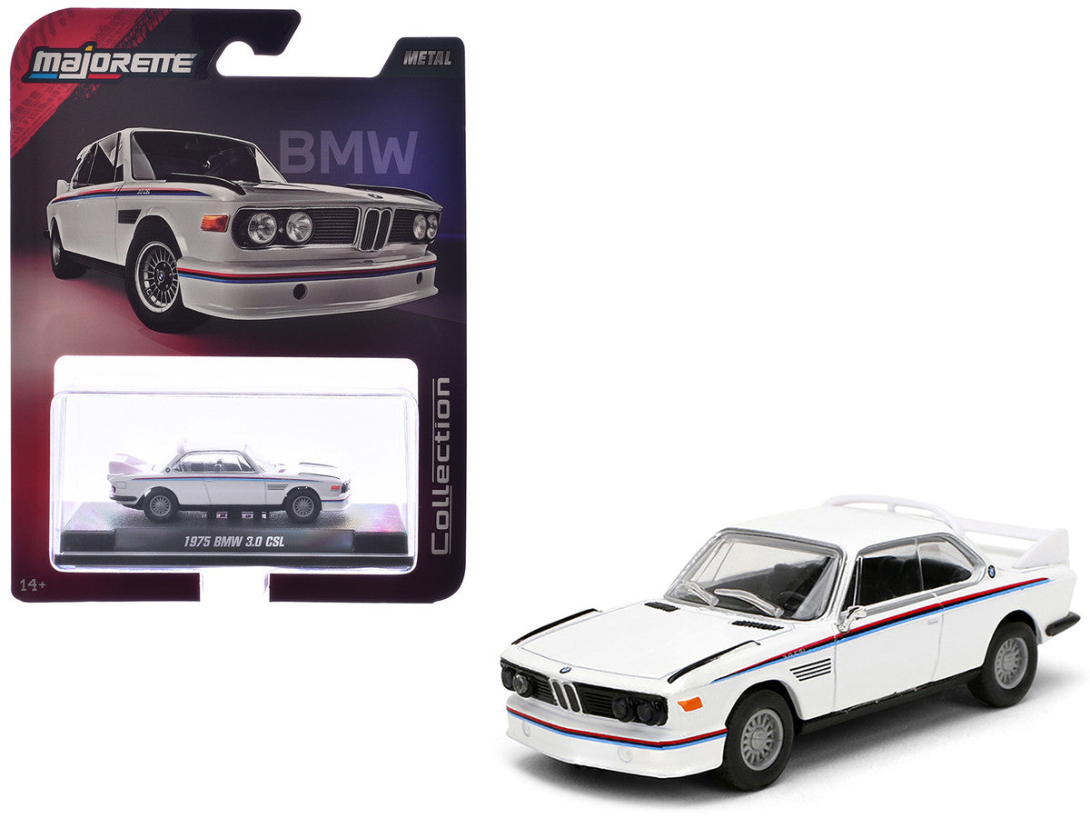 1975 BMW 3.0 CSL White with Red and Blue Stripes "Collection" Series 1/64 Diecast Model Car by Majorette-4