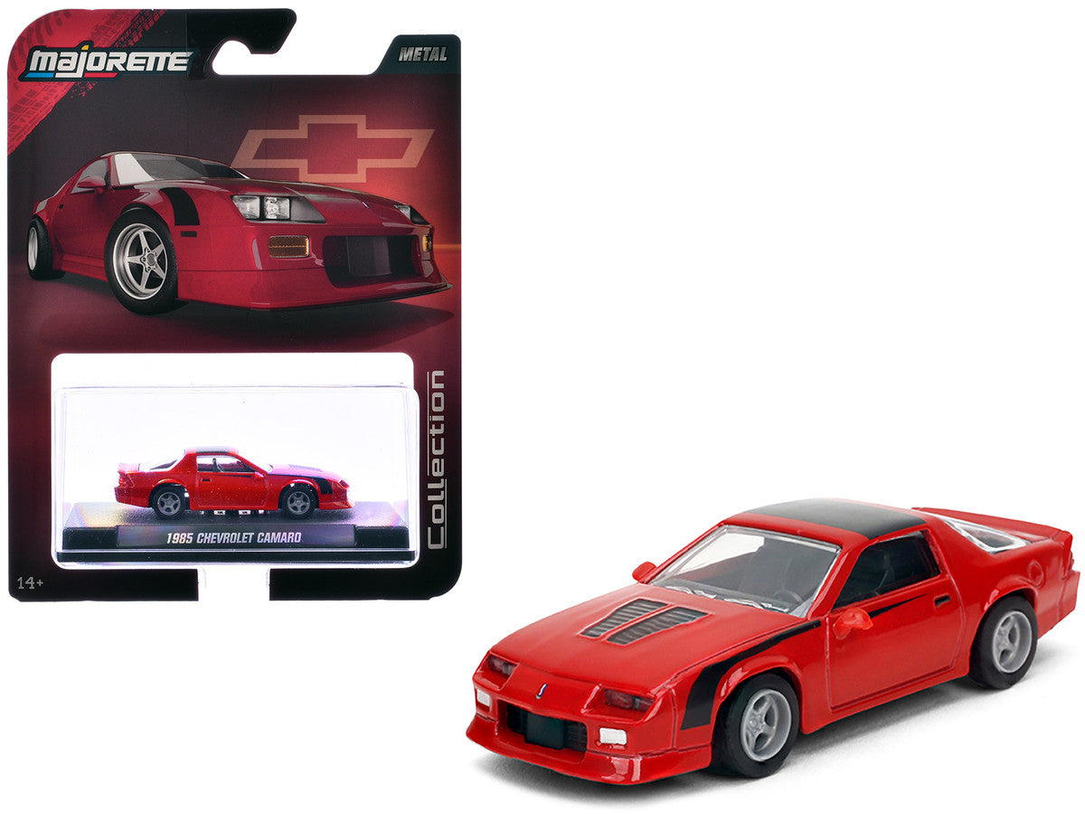 1985 Chevrolet Camaro Red with Black Top and Stripes "Collection" Series 1/64 Diecast Model Car by Majorette-4
