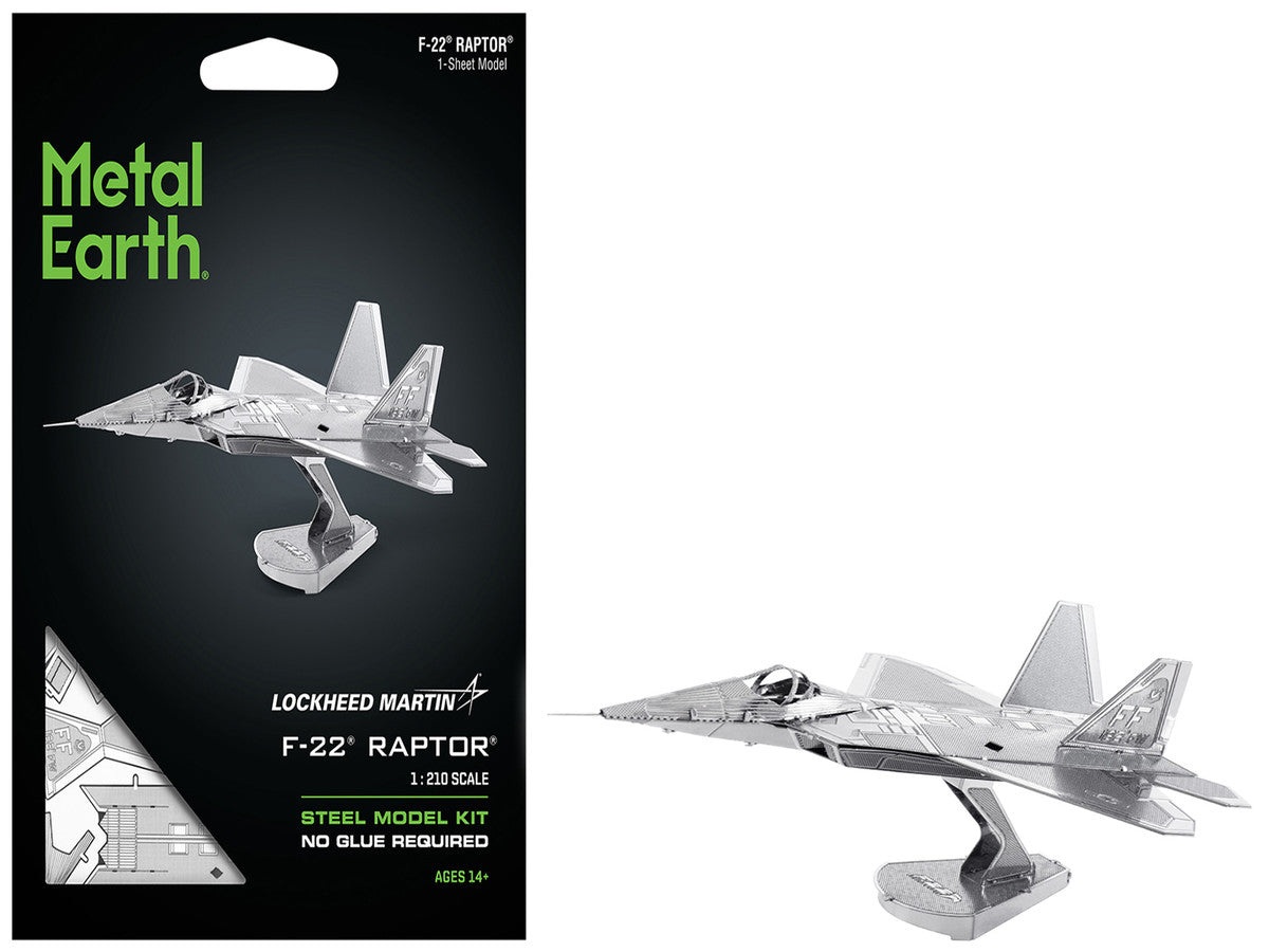 Model Kit Lockheed Martin F-22 Raptor Stealth Aircraft (Moderate Difficulty) Steel Model by Metal Earth-4