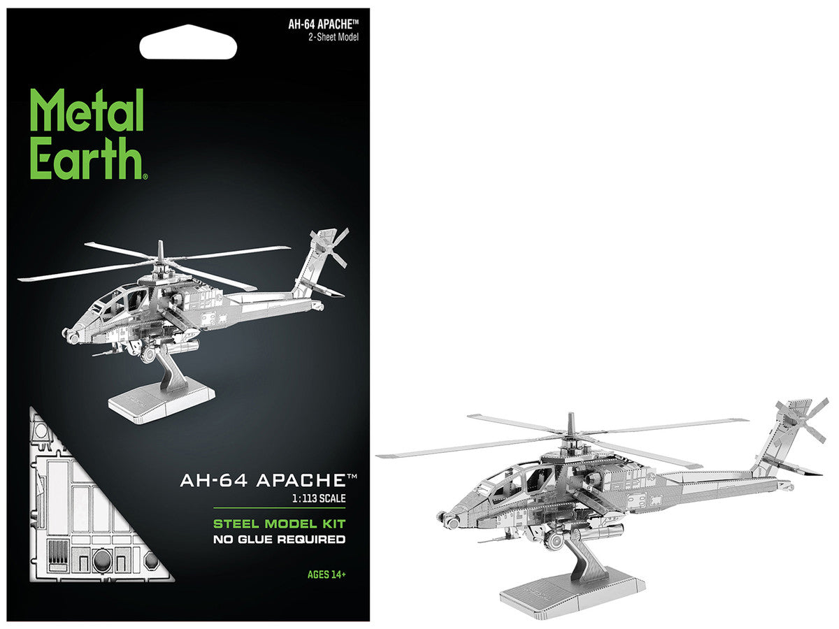 Model Kit Boeing AH-64 Apache Attack Helicopter (Moderate Difficulty) Steel Model by Metal Earth-4